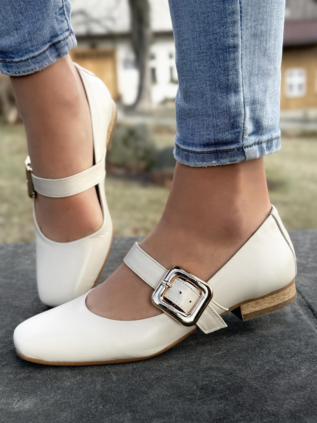 Balerinki ze skóry naturalnej OLEKSY Polskiej produkcji