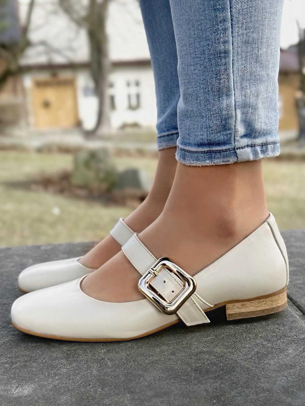 Balerinki ze skóry naturalnej OLEKSY Polskiej produkcji