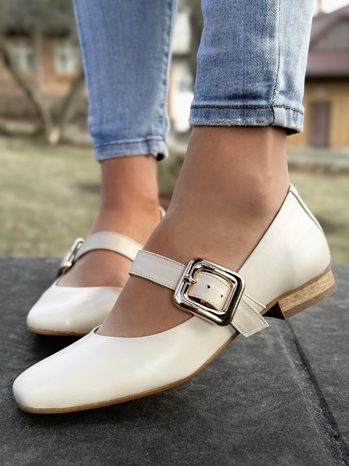 Balerinki ze skóry naturalnej OLEKSY Polskiej produkcji