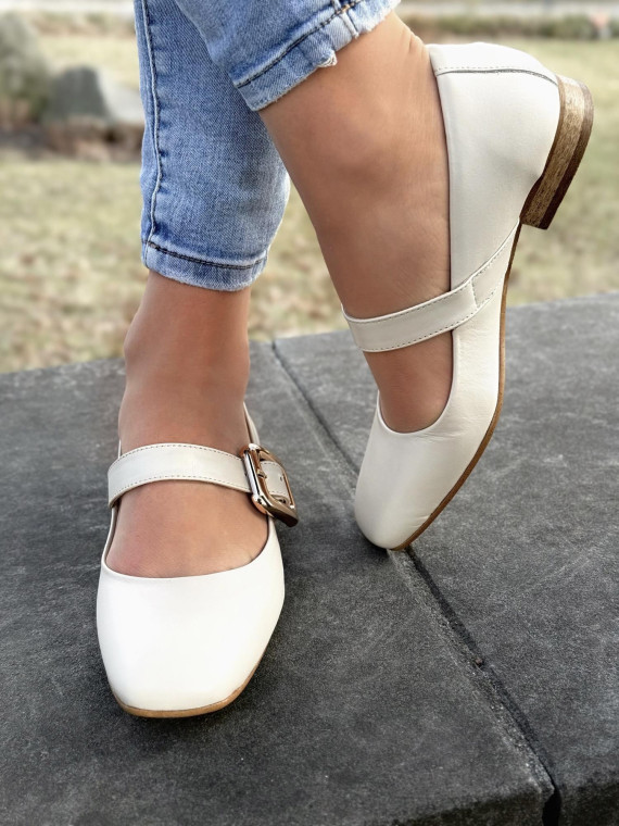 Balerinki ze skóry naturalnej OLEKSY Polskiej produkcji