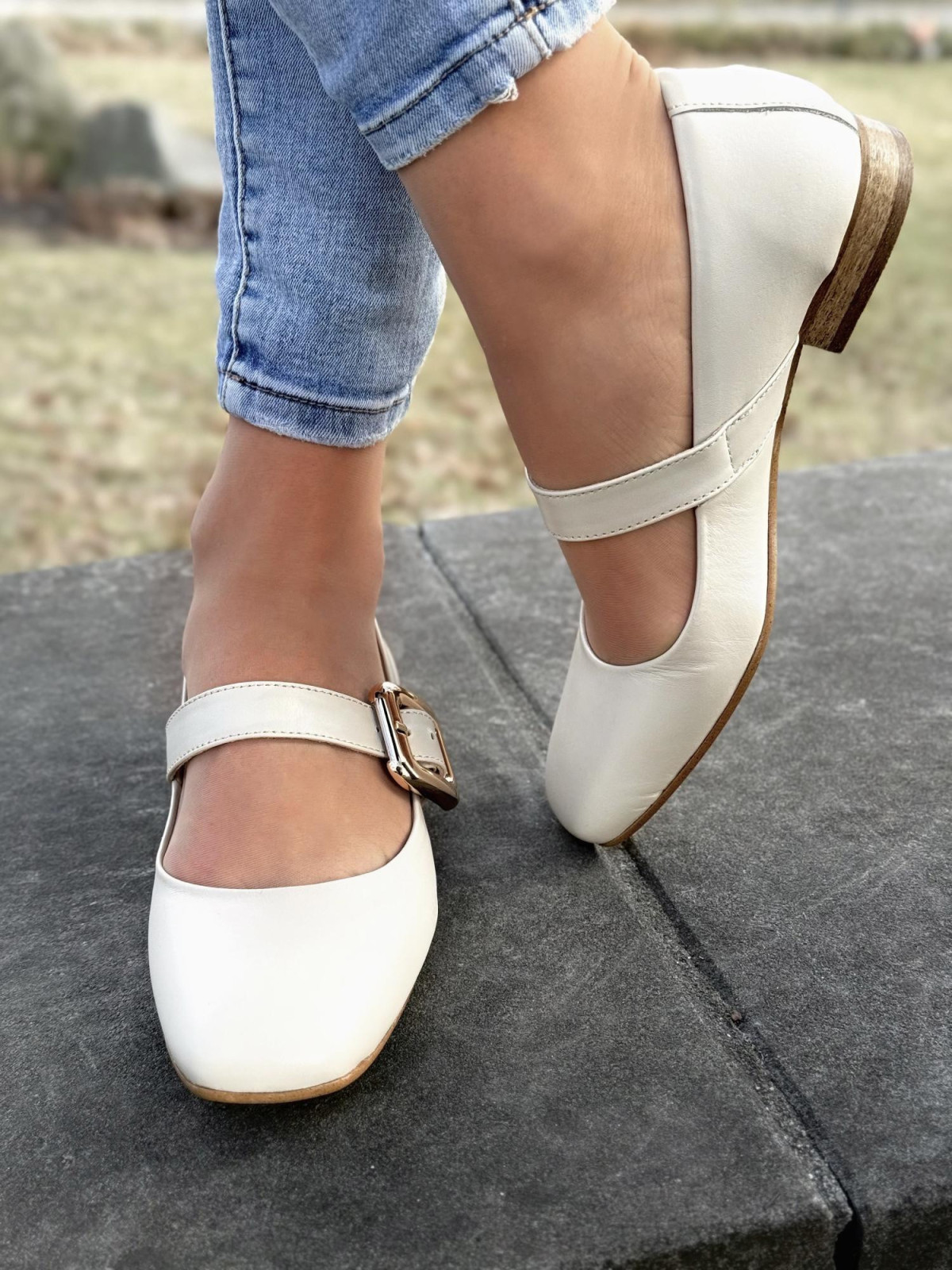 Balerinki ze skóry naturalnej OLEKSY Polskiej produkcji