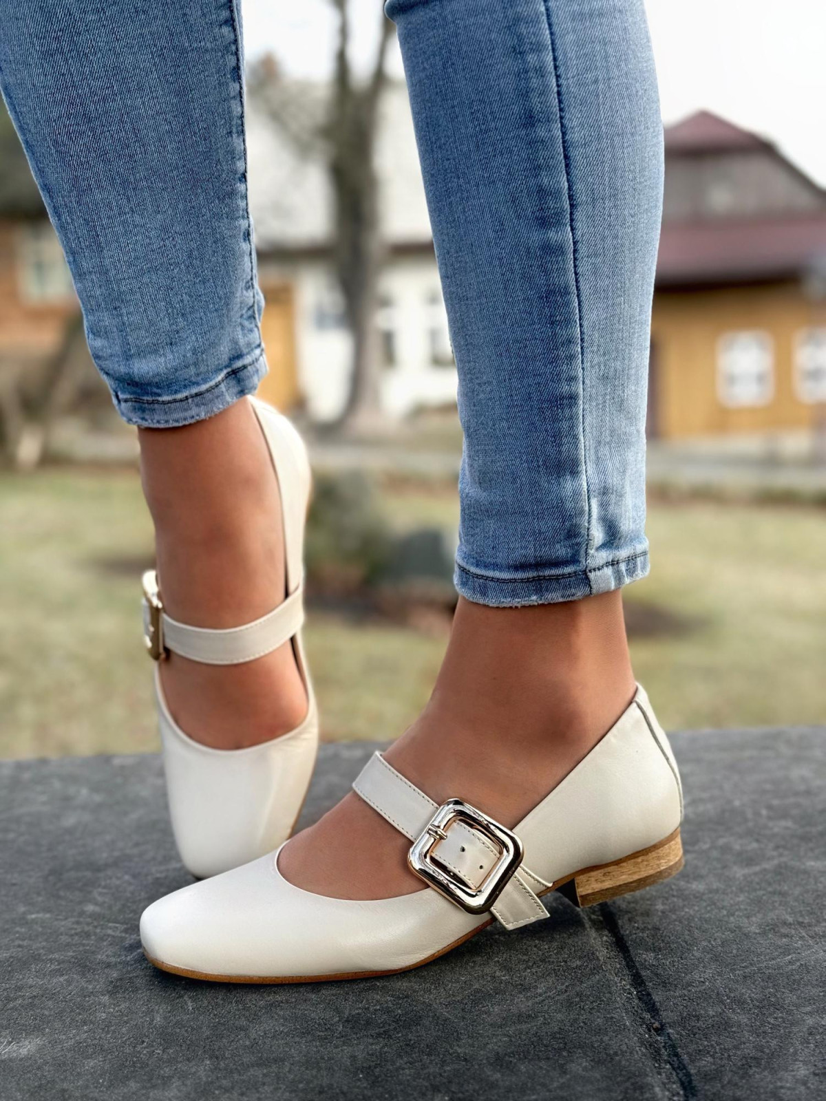 Balerinki ze skóry naturalnej OLEKSY Polskiej produkcji