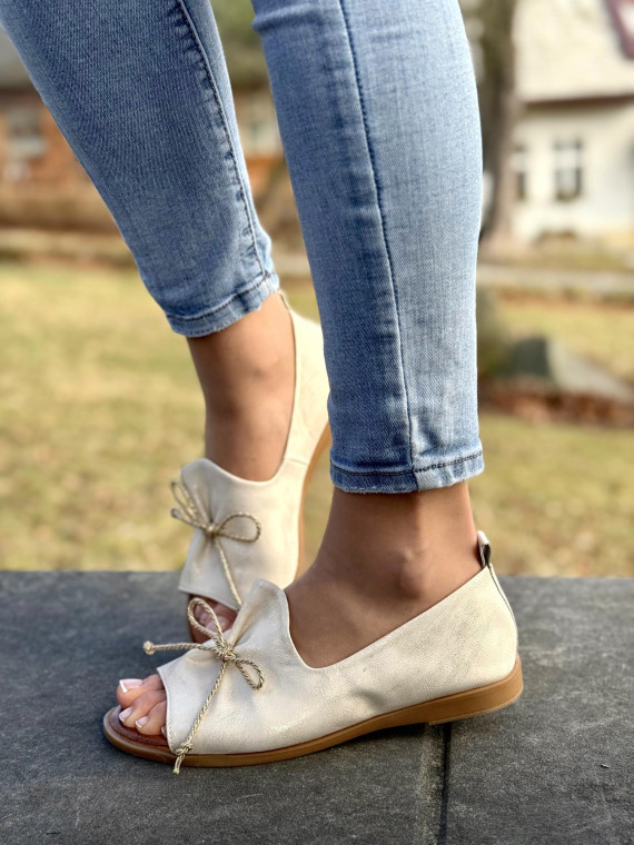 Sandałki damskie ze skóry naturalnej