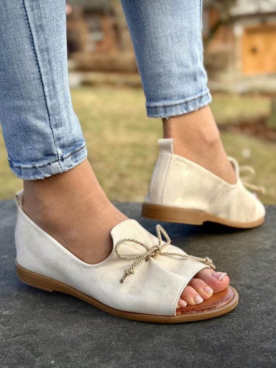 Sandałki damskie ze skóry naturalnej