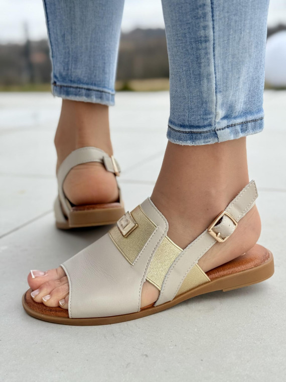 Sandałki damskie ze skóry naturalnej