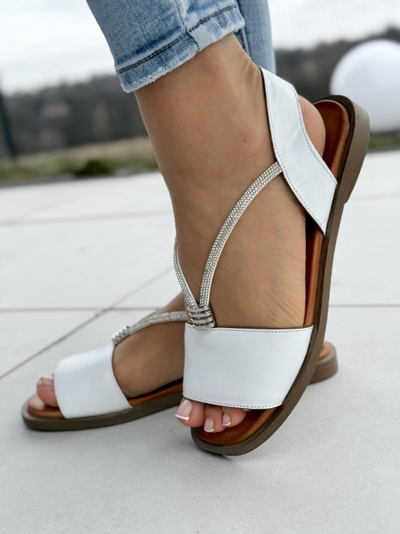 Sandałki damskie ze skóry naturalnej