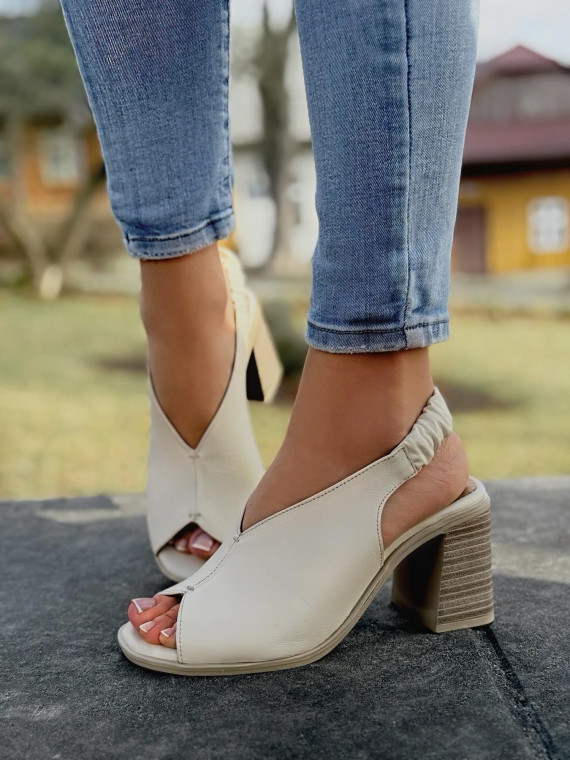 Sandałki damskie ze skóry naturalnej