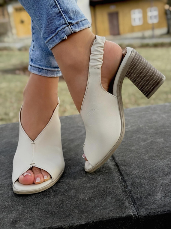 Sandałki damskie ze skóry naturalnej