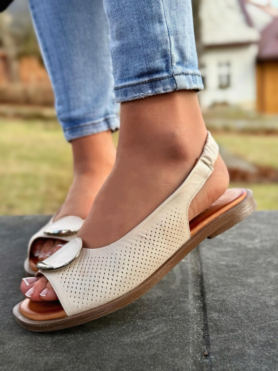 Sandałki damskie ze skóry naturalnej