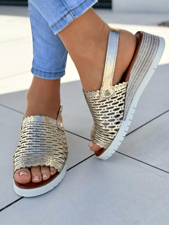 Sandałki damskie ze skóry naturalnej