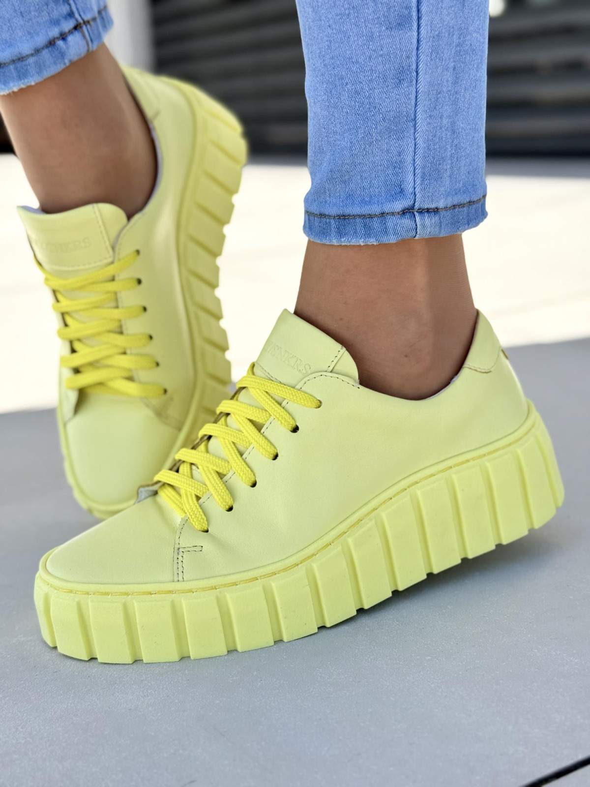 Piękne żółte sneakersy ze skóry naturalnej OLEKSY Polskiej produkcji