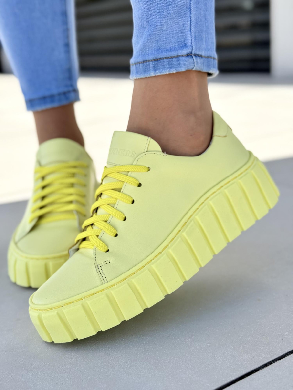 Piękne żółte sneakersy ze skóry naturalnej OLEKSY Polskiej produkcji