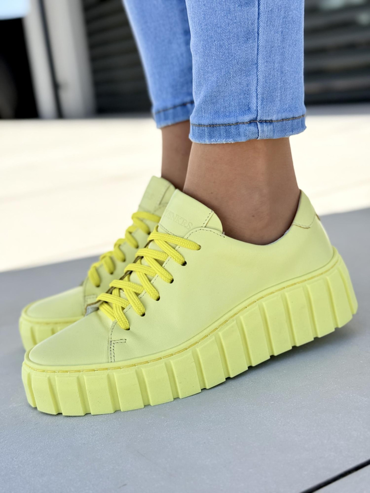 Piękne żółte sneakersy ze skóry naturalnej OLEKSY Polskiej produkcji