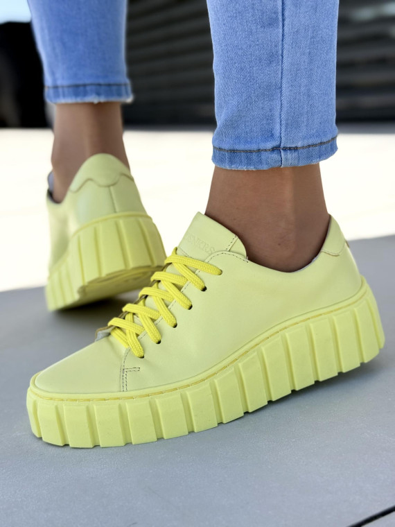 Piękne żółte sneakersy ze skóry naturalnej OLEKSY Polskiej produkcji
