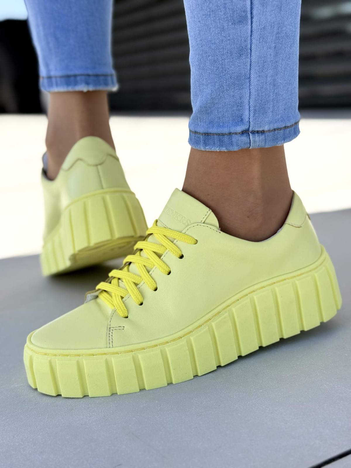 Piękne żółte sneakersy ze skóry naturalnej OLEKSY Polskiej produkcji