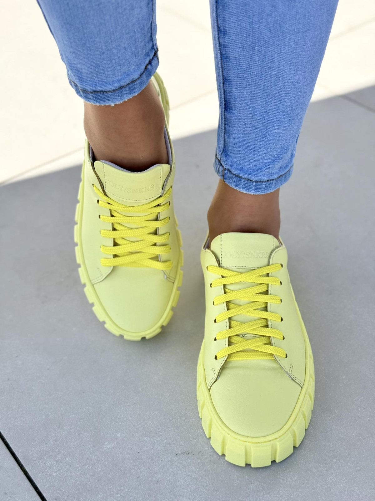 Piękne żółte sneakersy ze skóry naturalnej OLEKSY Polskiej produkcji