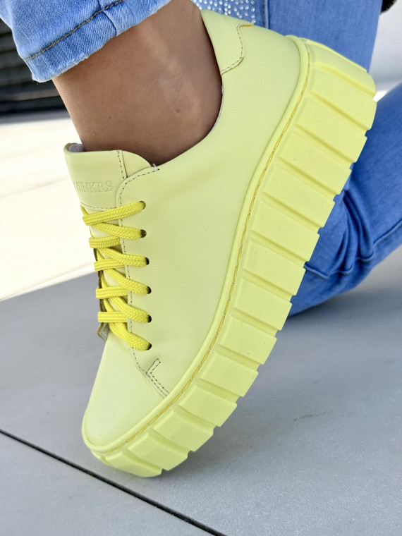 Piękne żółte sneakersy ze skóry naturalnej OLEKSY Polskiej produkcji