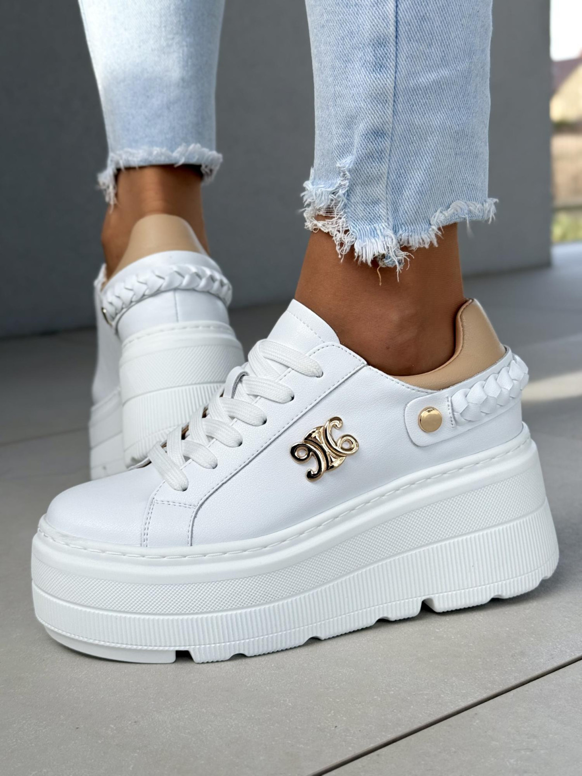 Sneakersy damskie ze skóry naturalnej