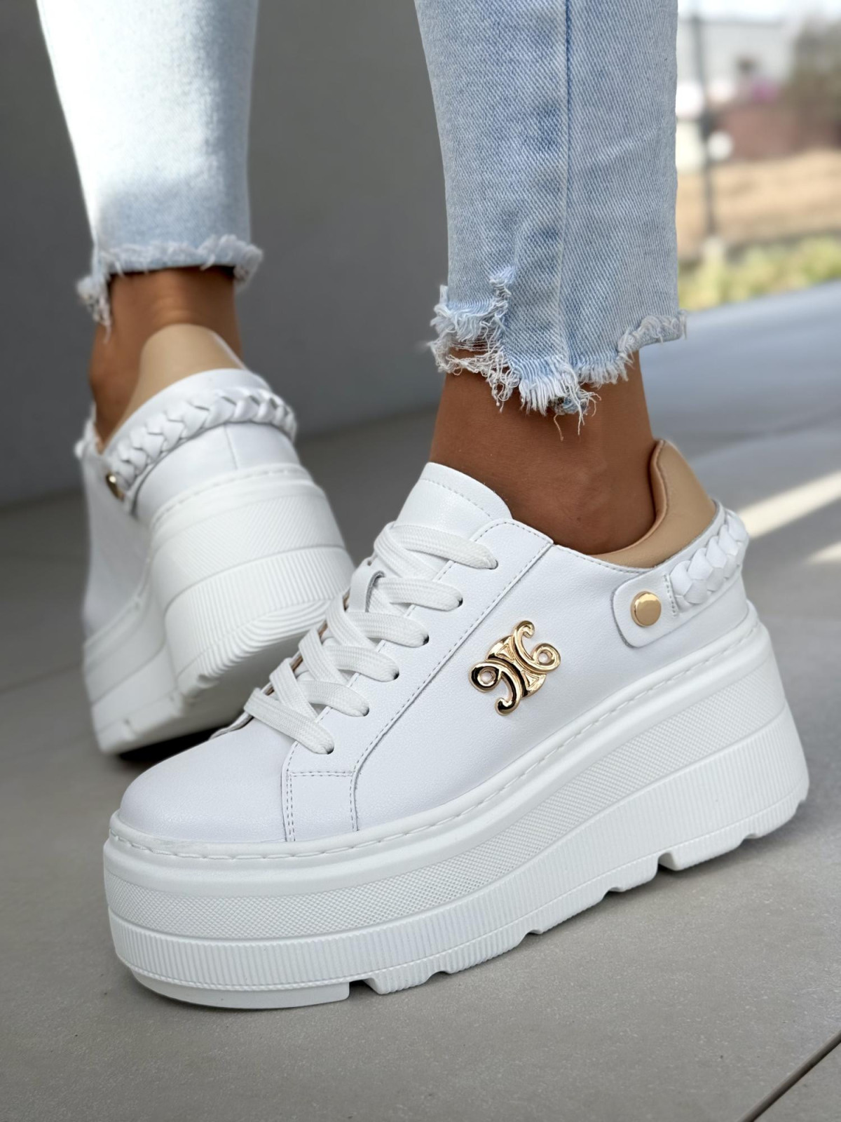 Sneakersy damskie ze skóry naturalnej