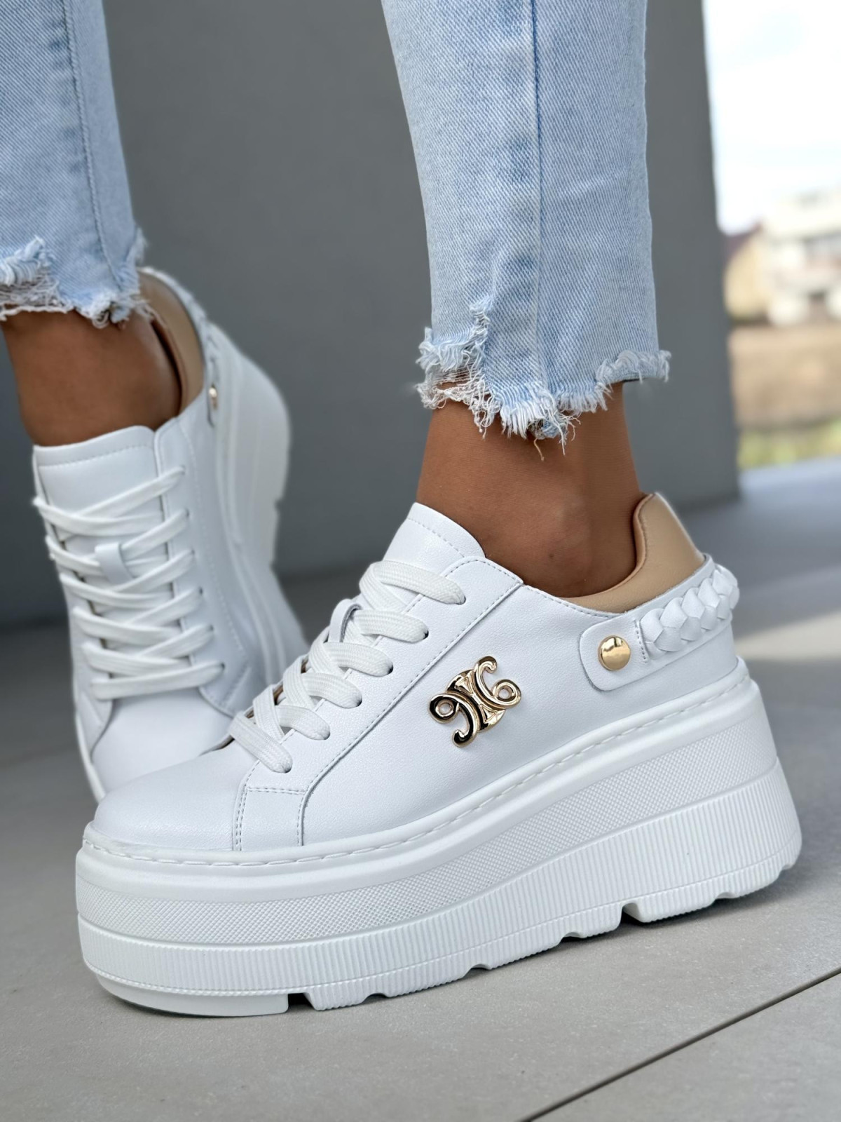 Sneakersy damskie ze skóry naturalnej