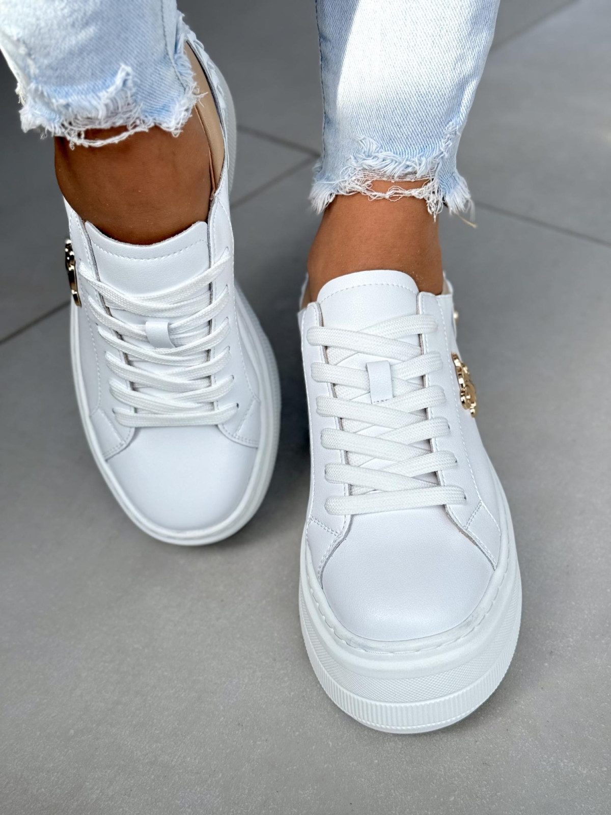 Sneakersy damskie ze skóry naturalnej