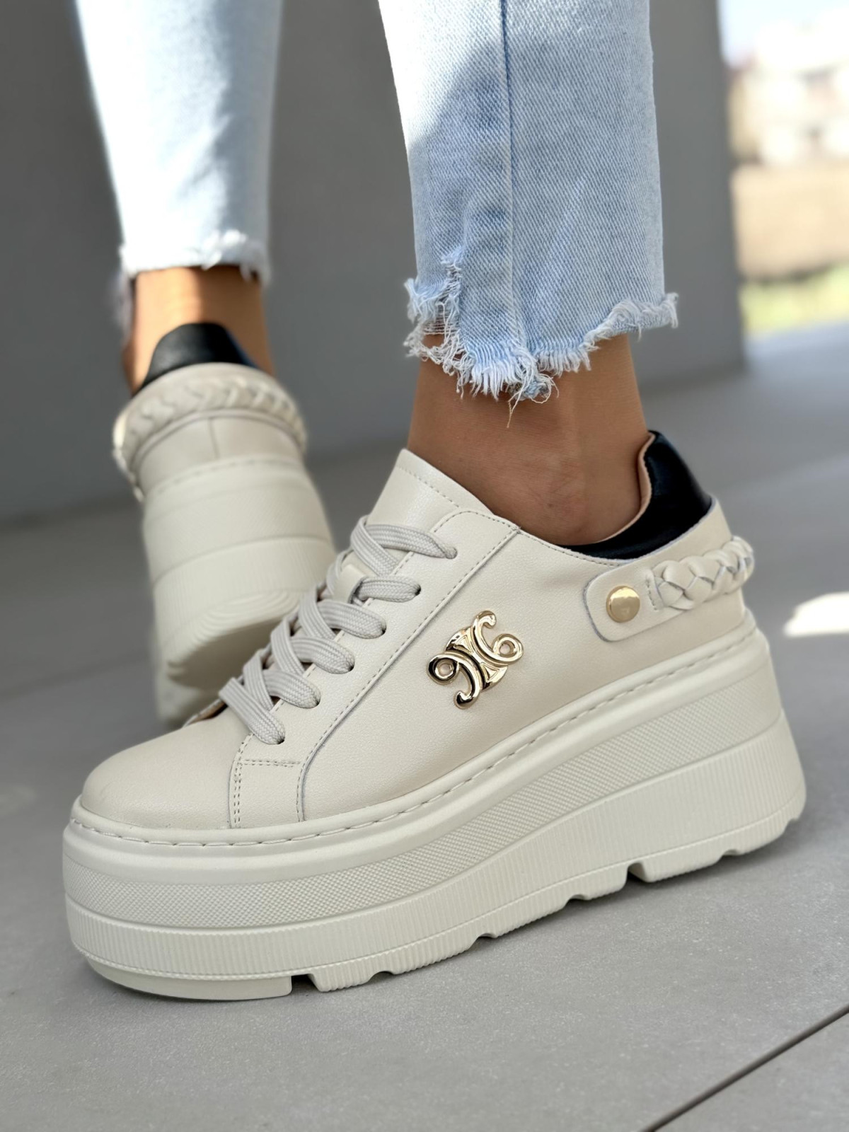 Sneakersy damskie ze skóry naturalnej