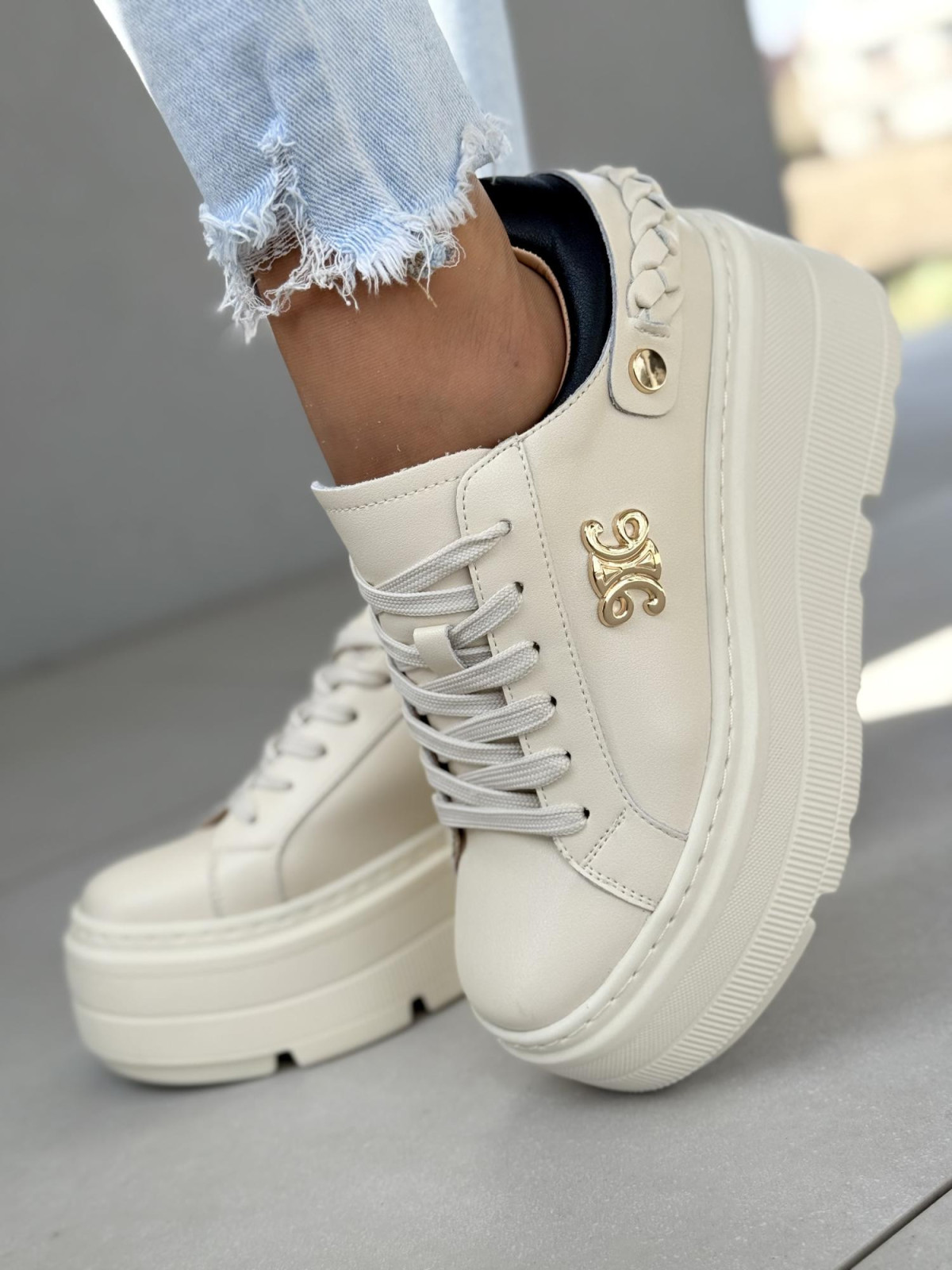 Sneakersy damskie ze skóry naturalnej