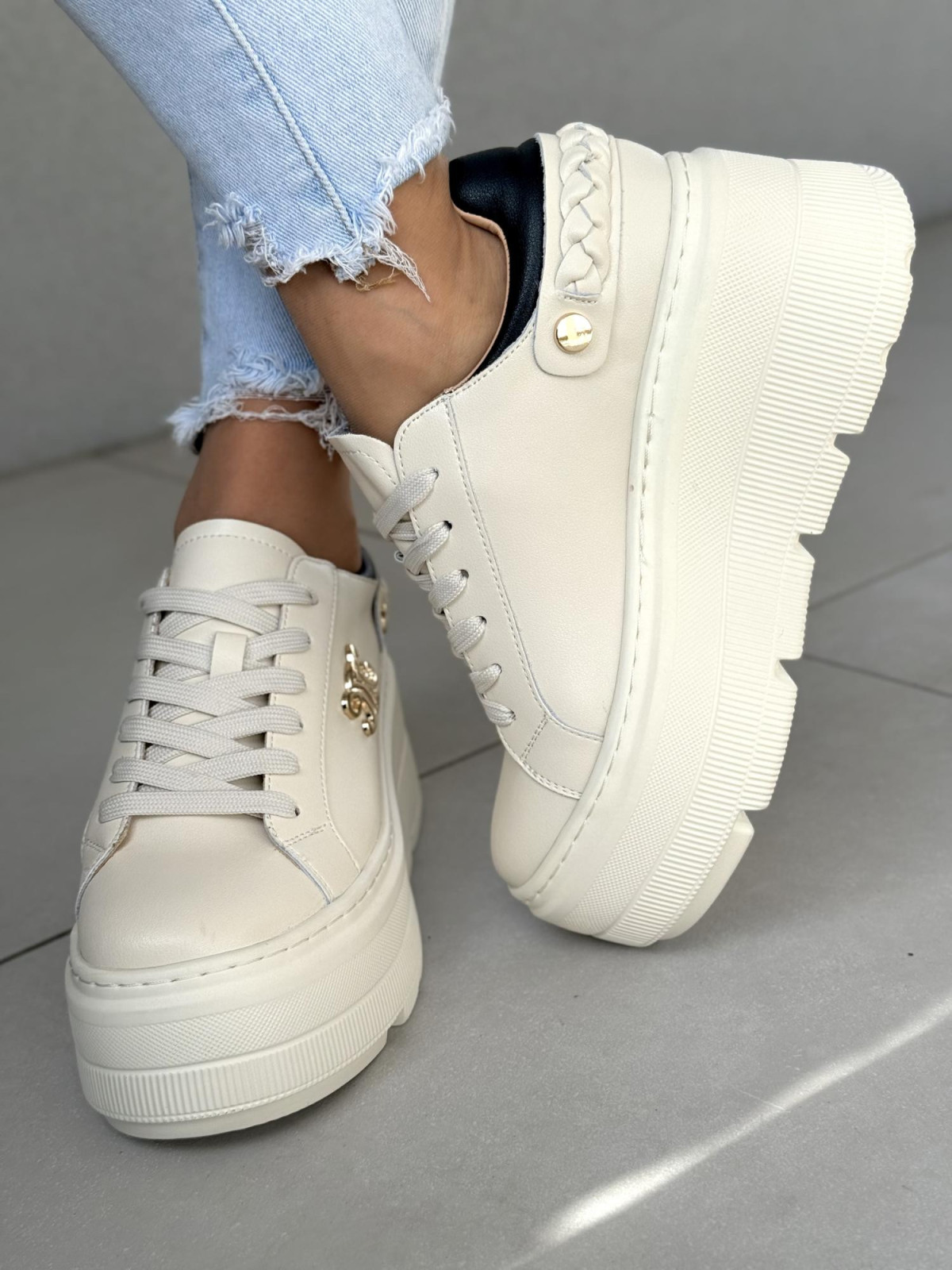 Sneakersy damskie ze skóry naturalnej