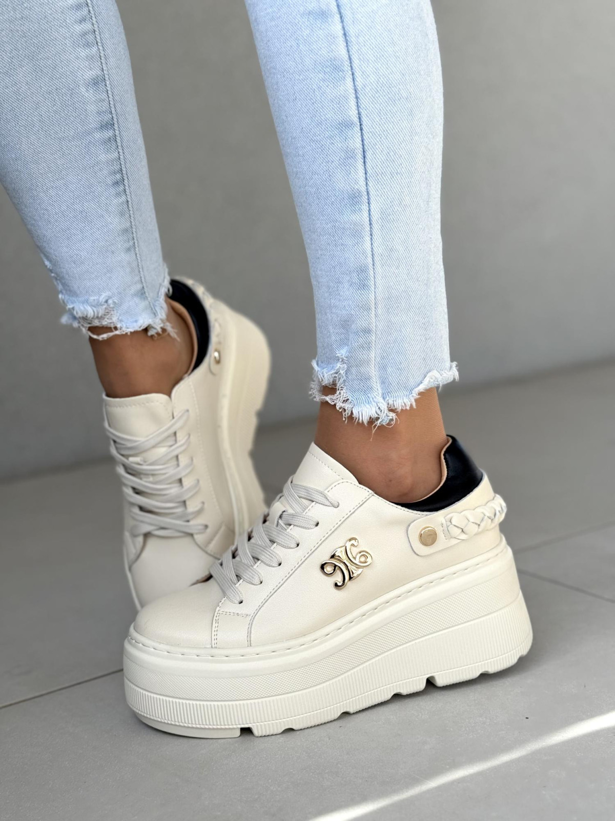 Sneakersy damskie ze skóry naturalnej