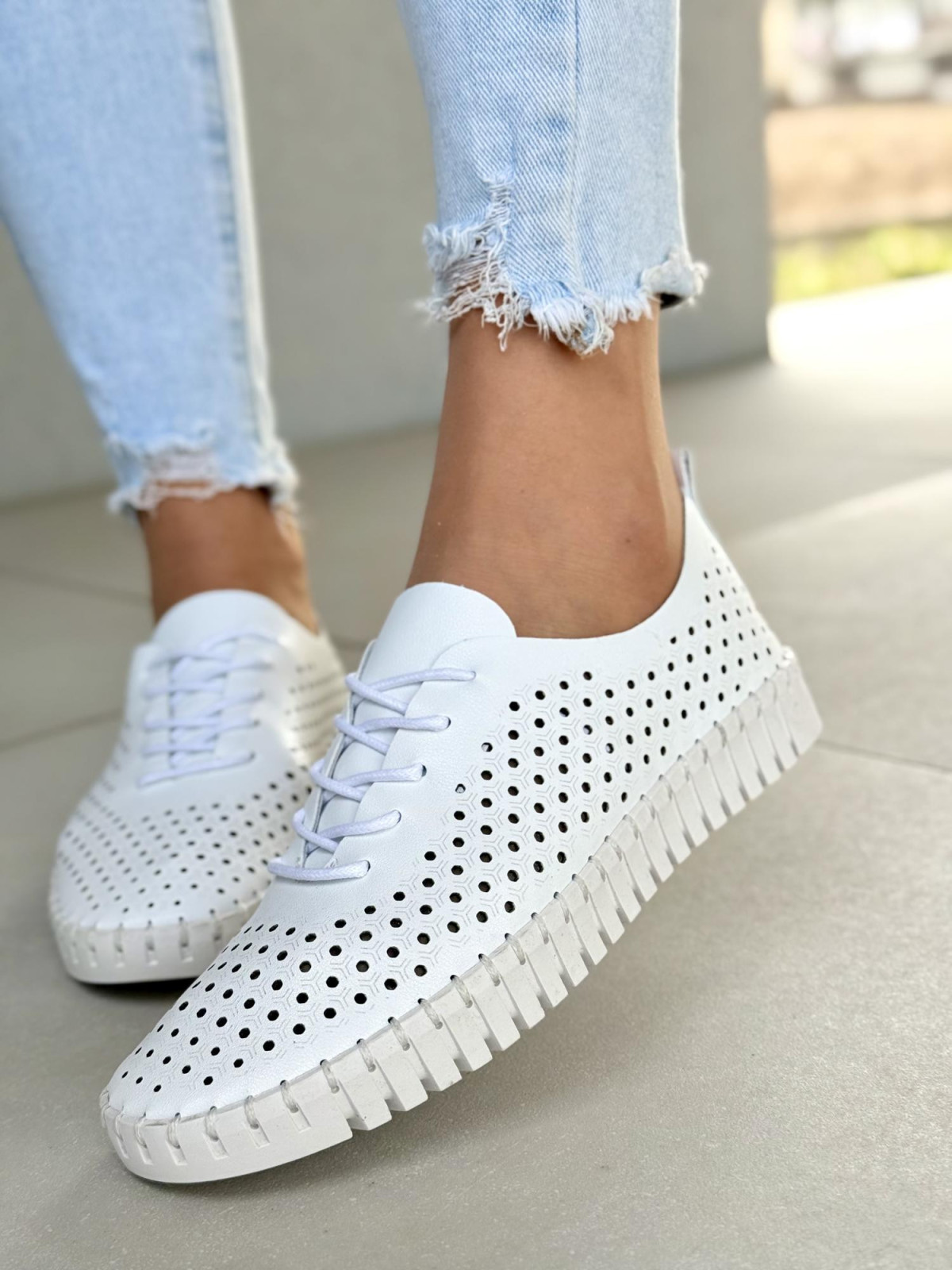 Sneakersy damskie ze skóry naturalnej