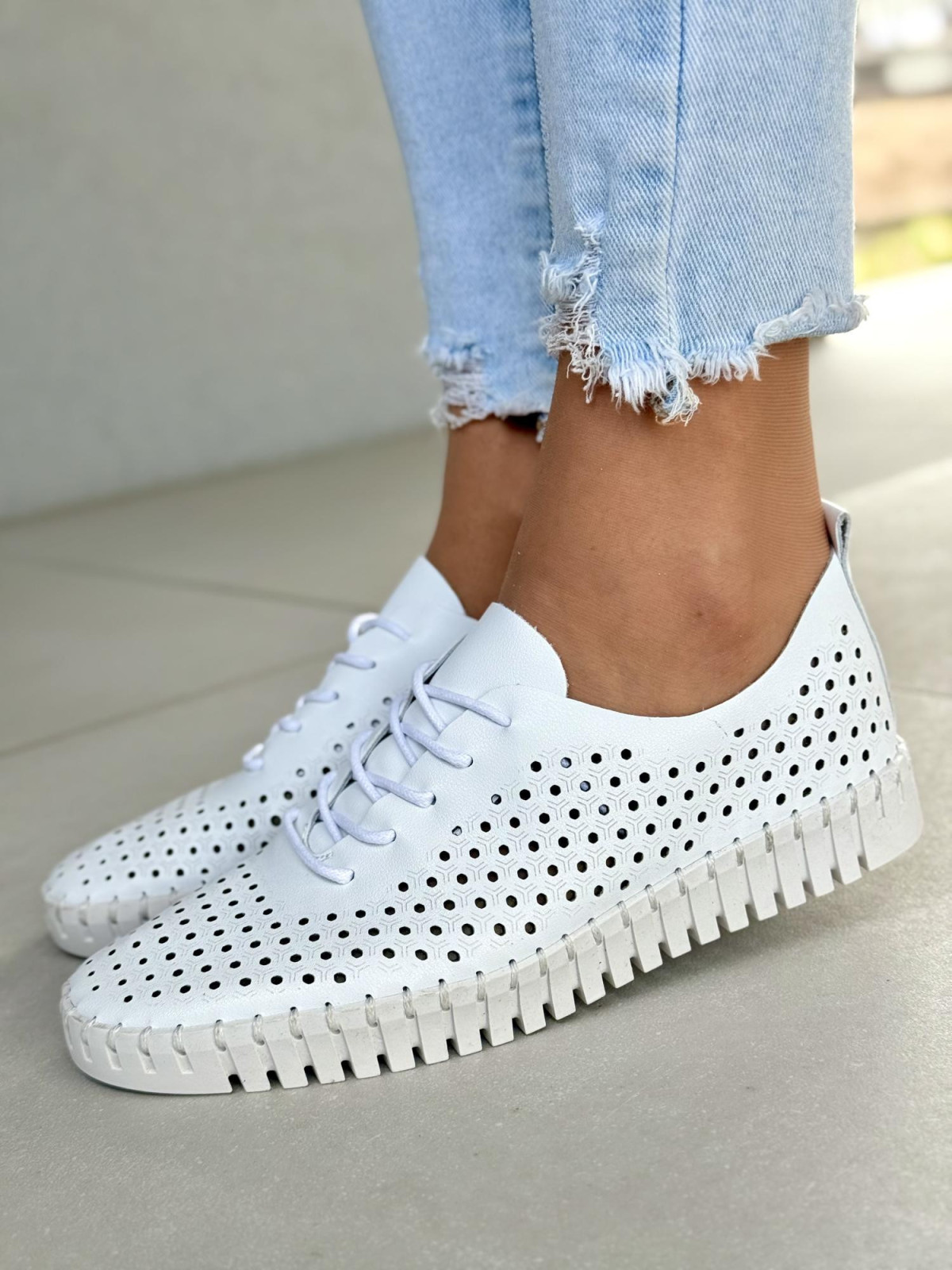 Sneakersy damskie ze skóry naturalnej