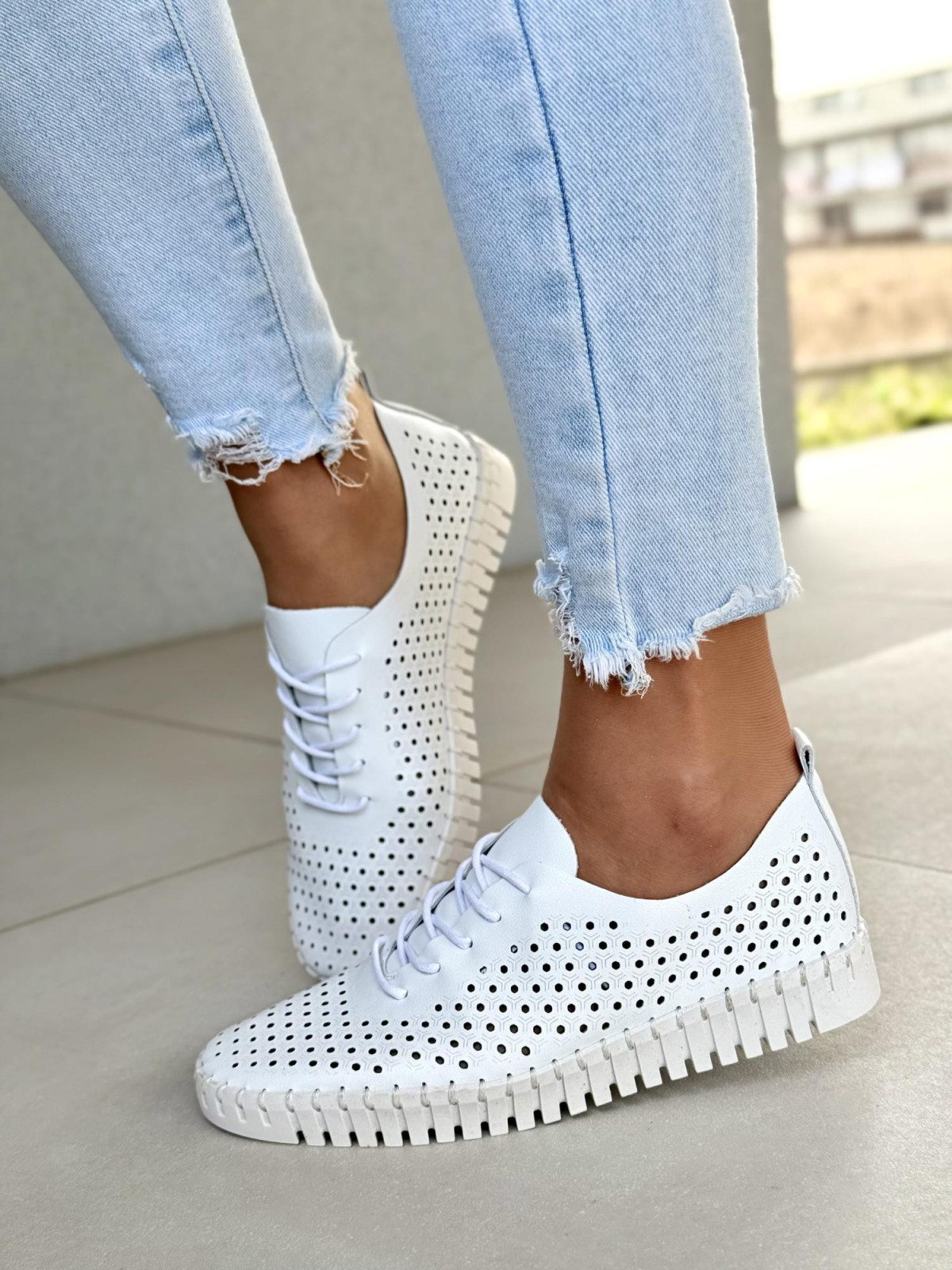 Sneakersy damskie ze skóry naturalnej