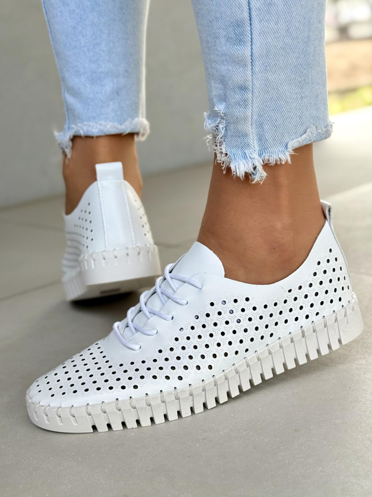 Sneakersy damskie ze skóry naturalnej