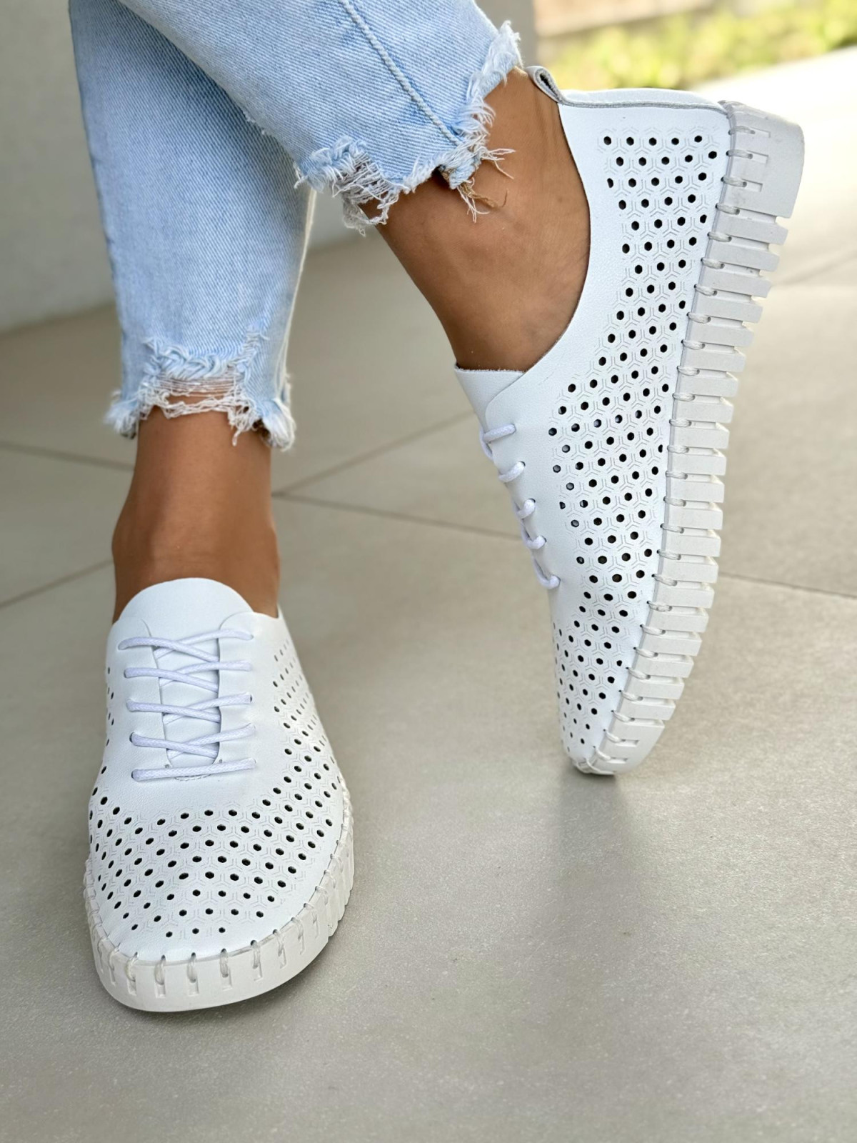 Sneakersy damskie ze skóry naturalnej