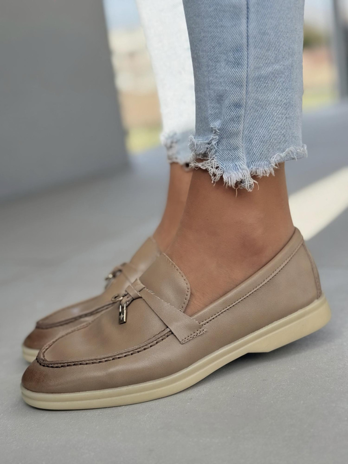 Mokasyny damskie ze skóry naturalnej