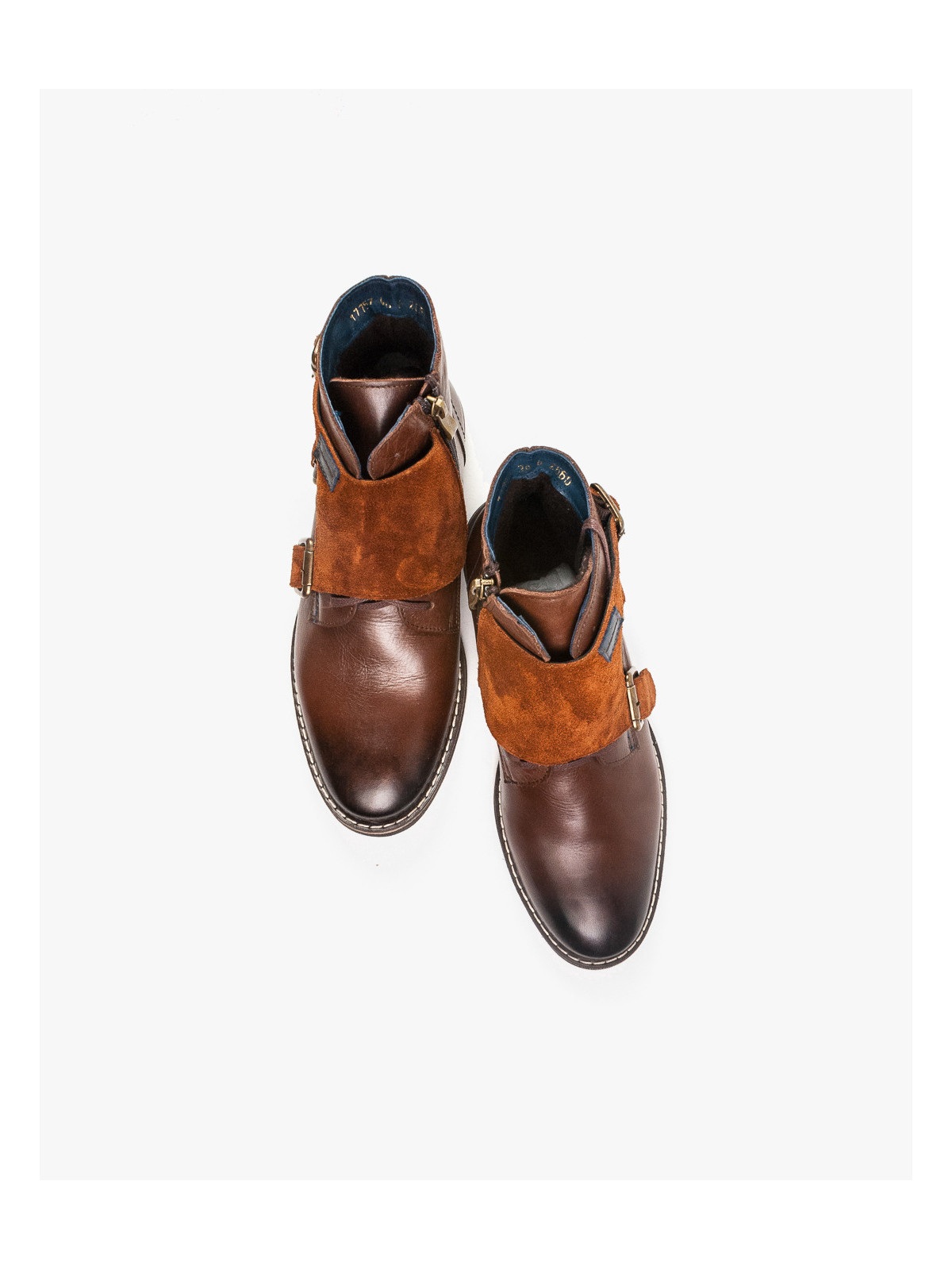 Rude botki męskie skórzane