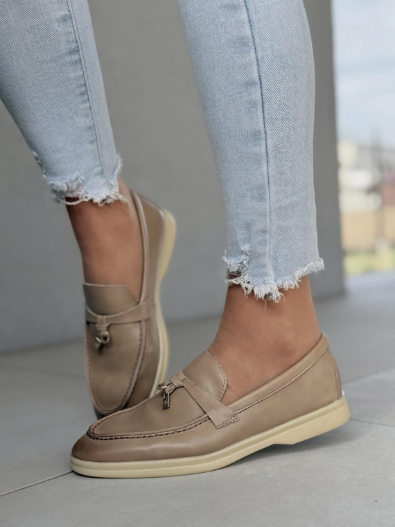 Mokasyny damskie ze skóry naturalnej