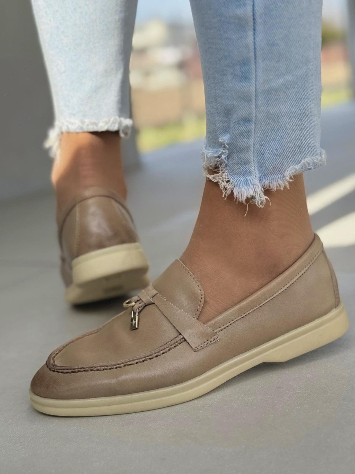 Mokasyny damskie ze skóry naturalnej