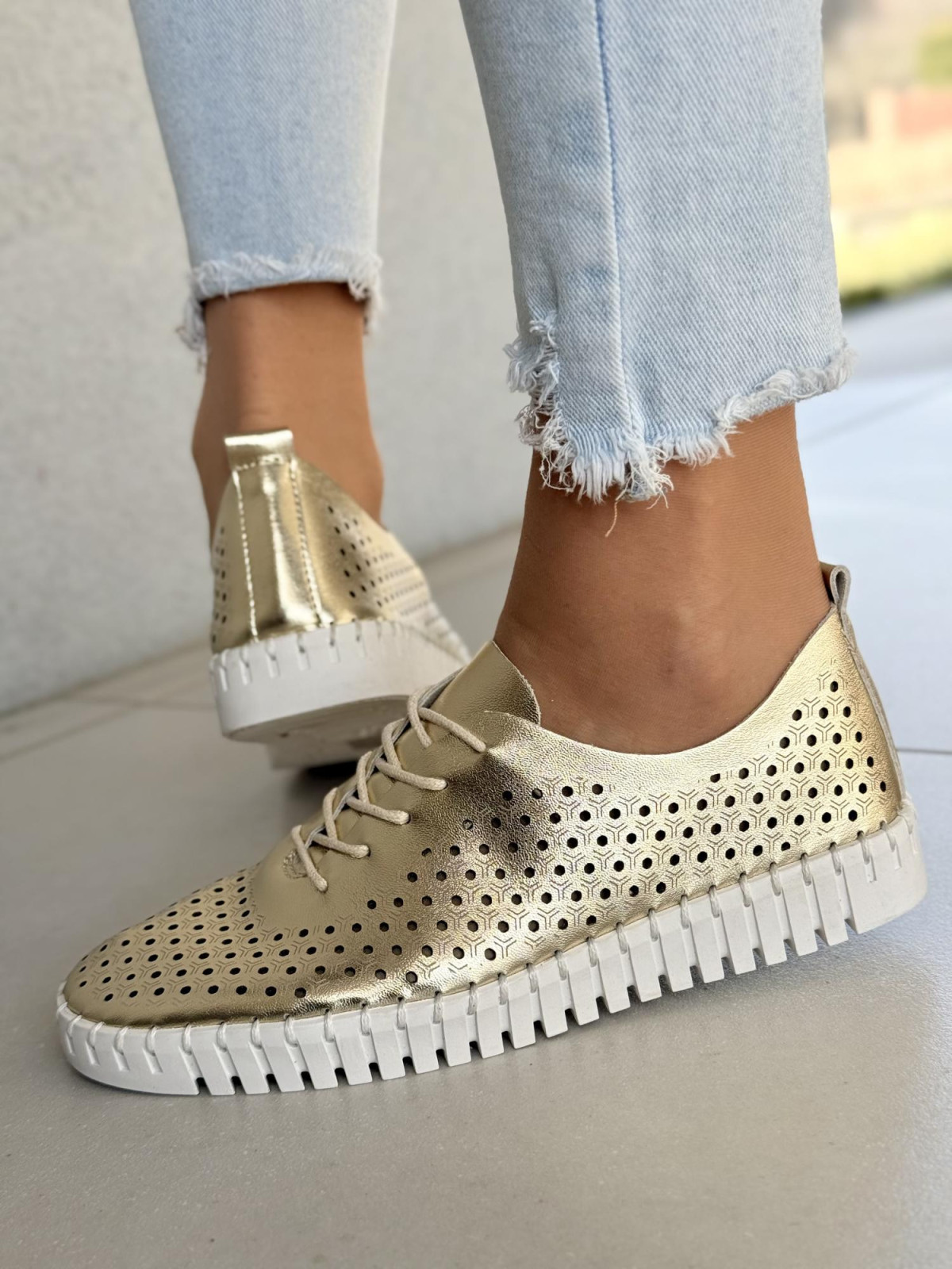 Sneakersy damskie ze skóry naturalnej