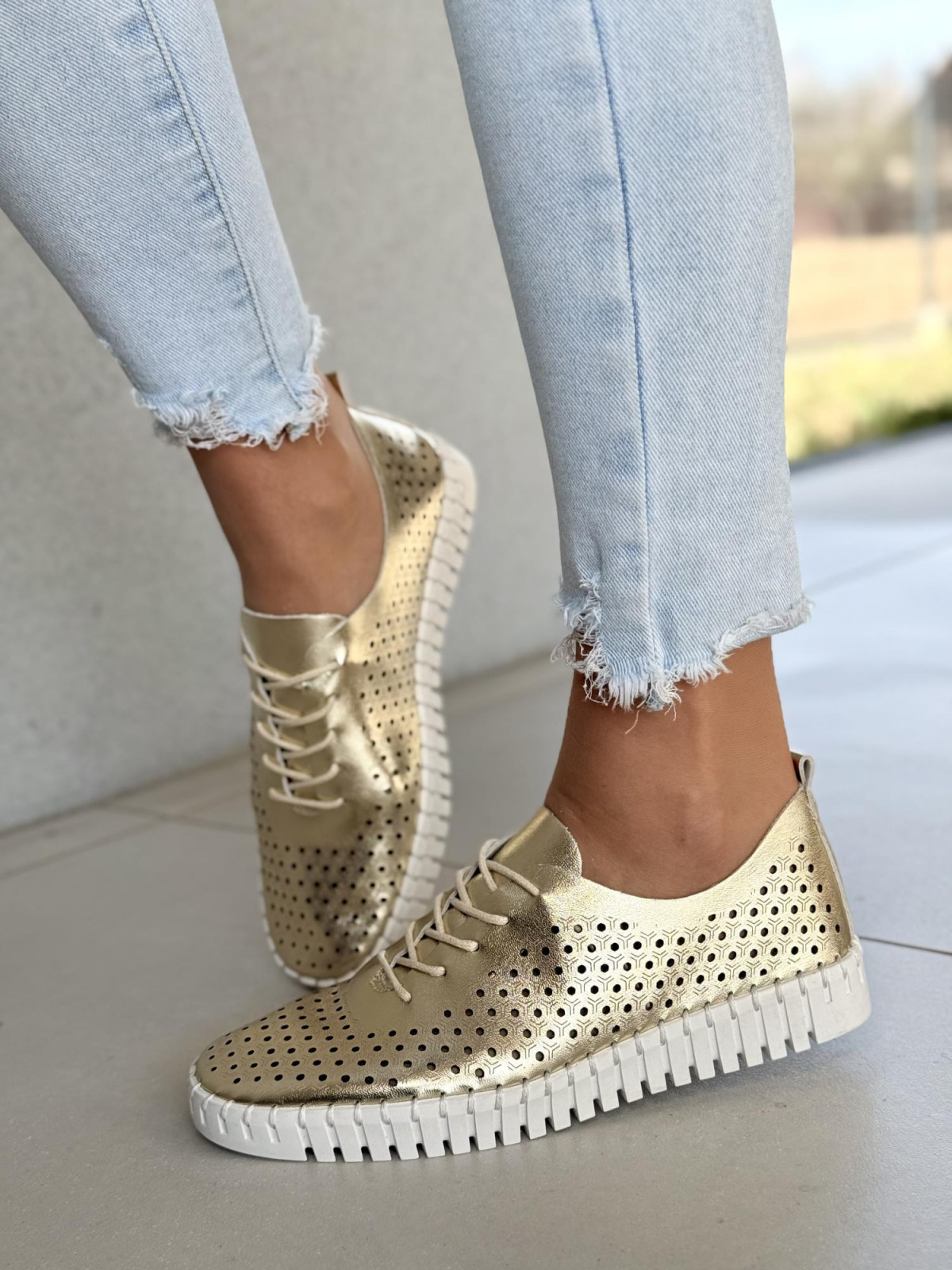 Sneakersy damskie ze skóry naturalnej