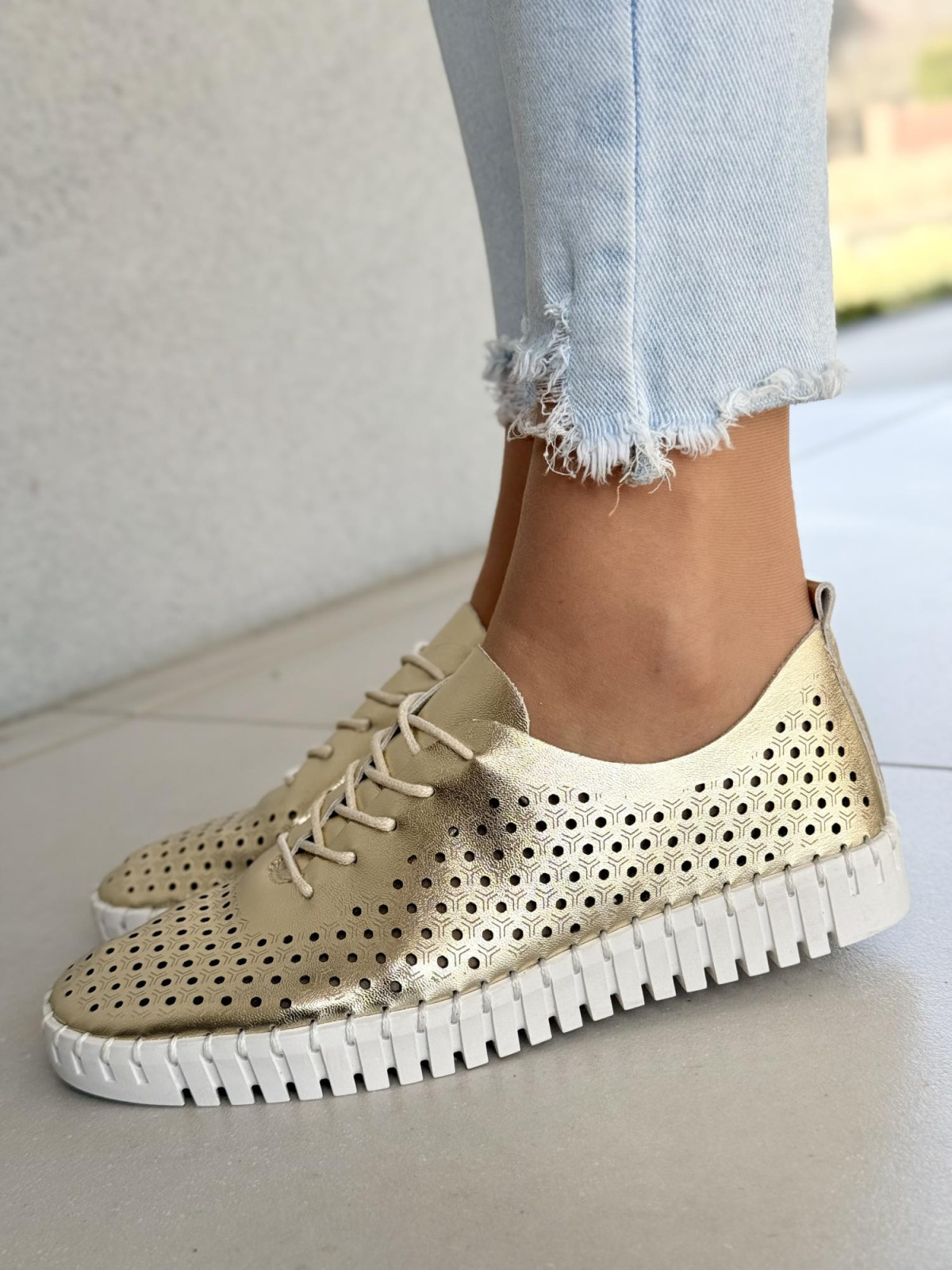 Sneakersy damskie ze skóry naturalnej