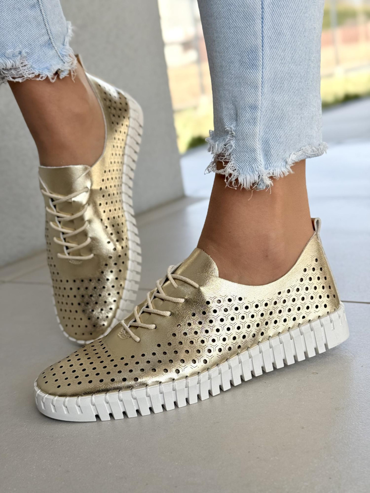 Sneakersy damskie ze skóry naturalnej