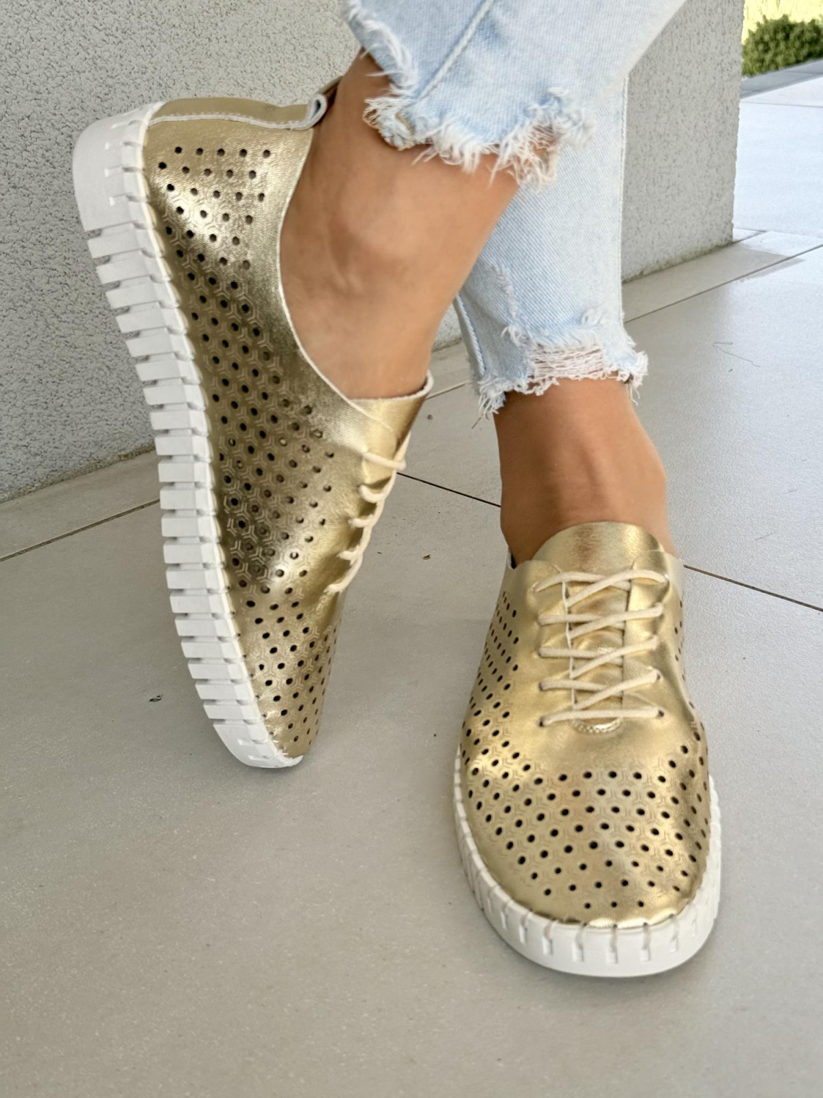 Sneakersy damskie ze skóry naturalnej