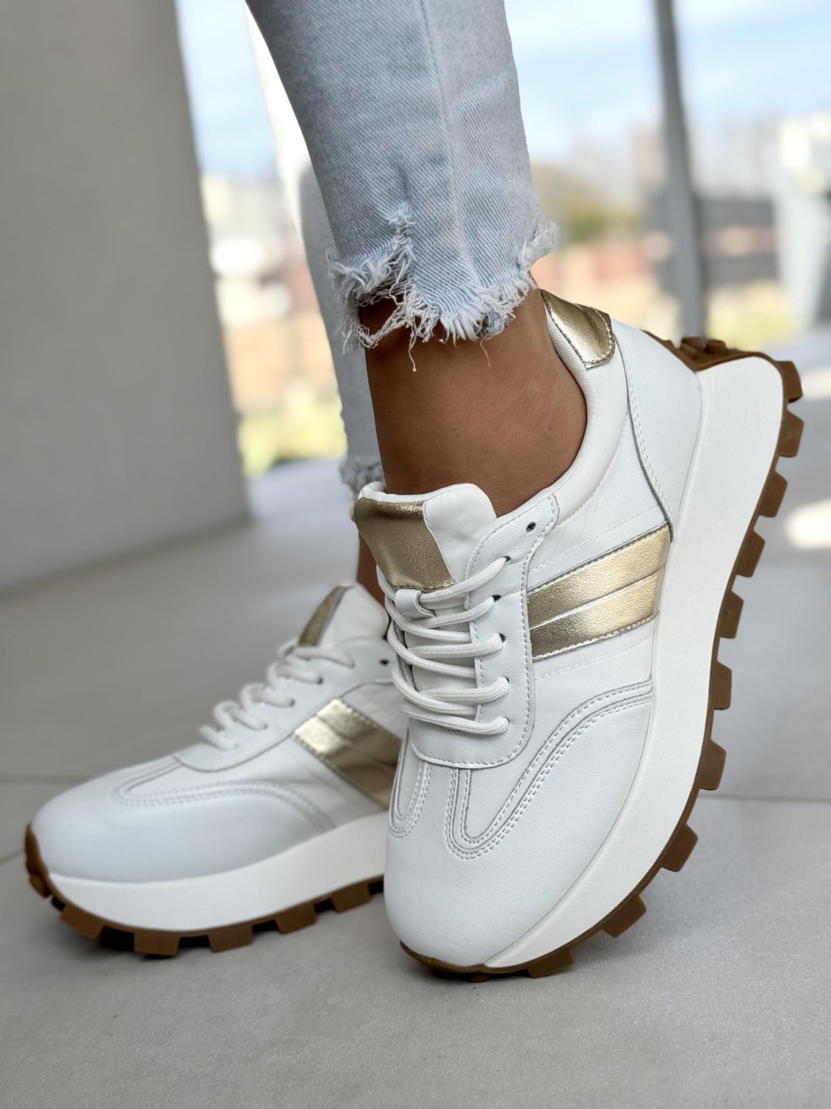 Sneakersy damskie ze skóry naturalnej