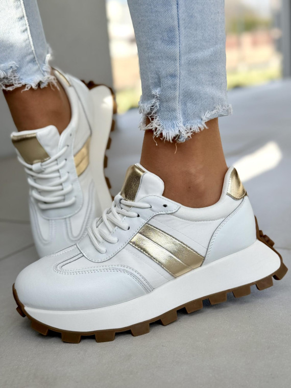 Sneakersy damskie ze skóry naturalnej