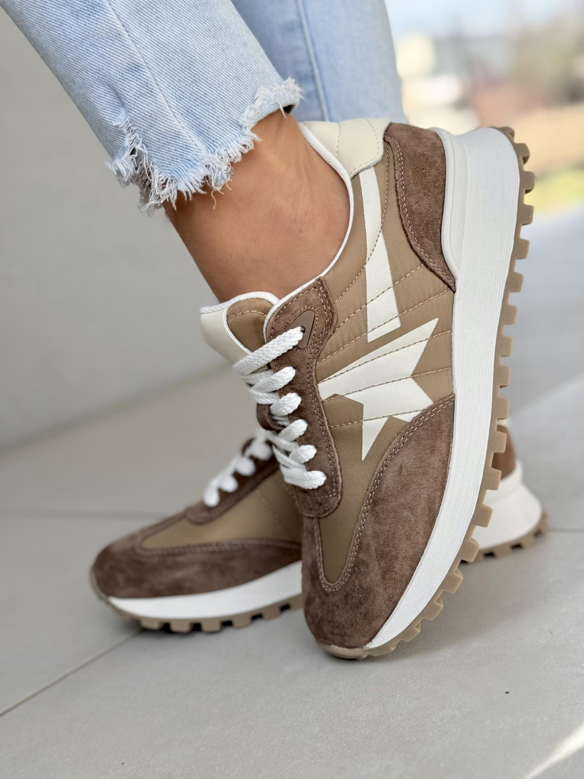 Sneakersy damskie ze skóry naturalnej