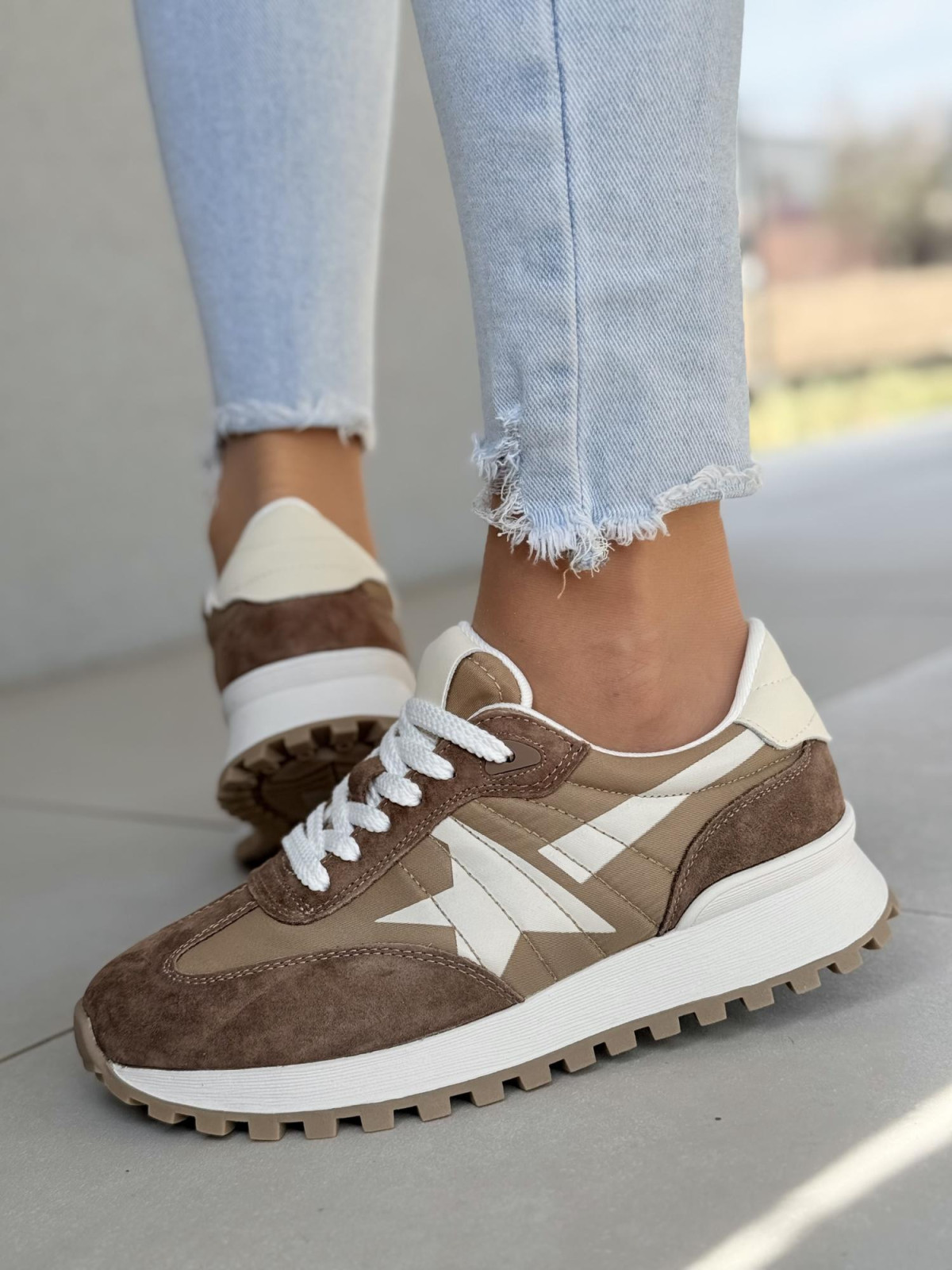 Sneakersy damskie ze skóry naturalnej