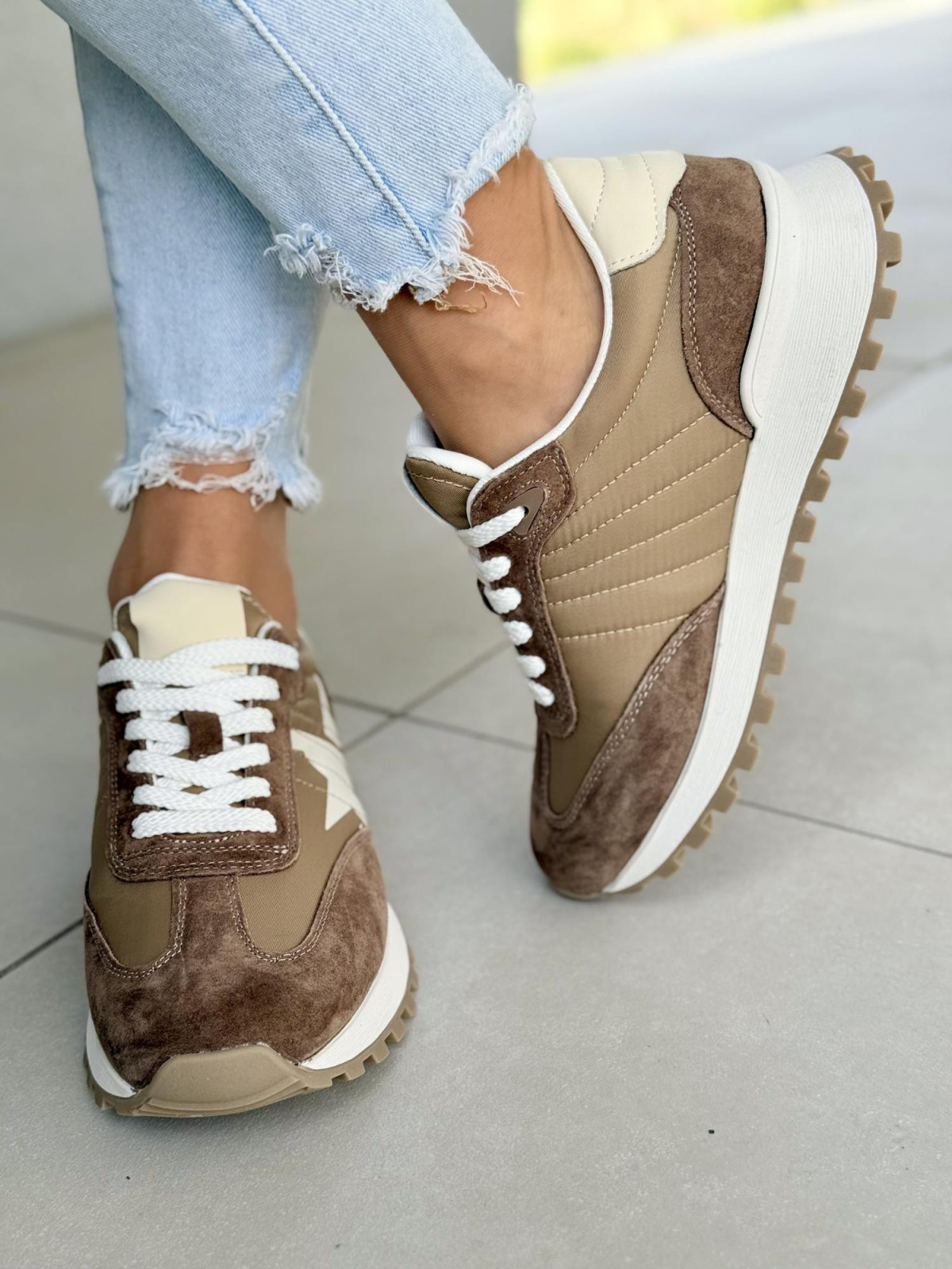 Sneakersy damskie ze skóry naturalnej