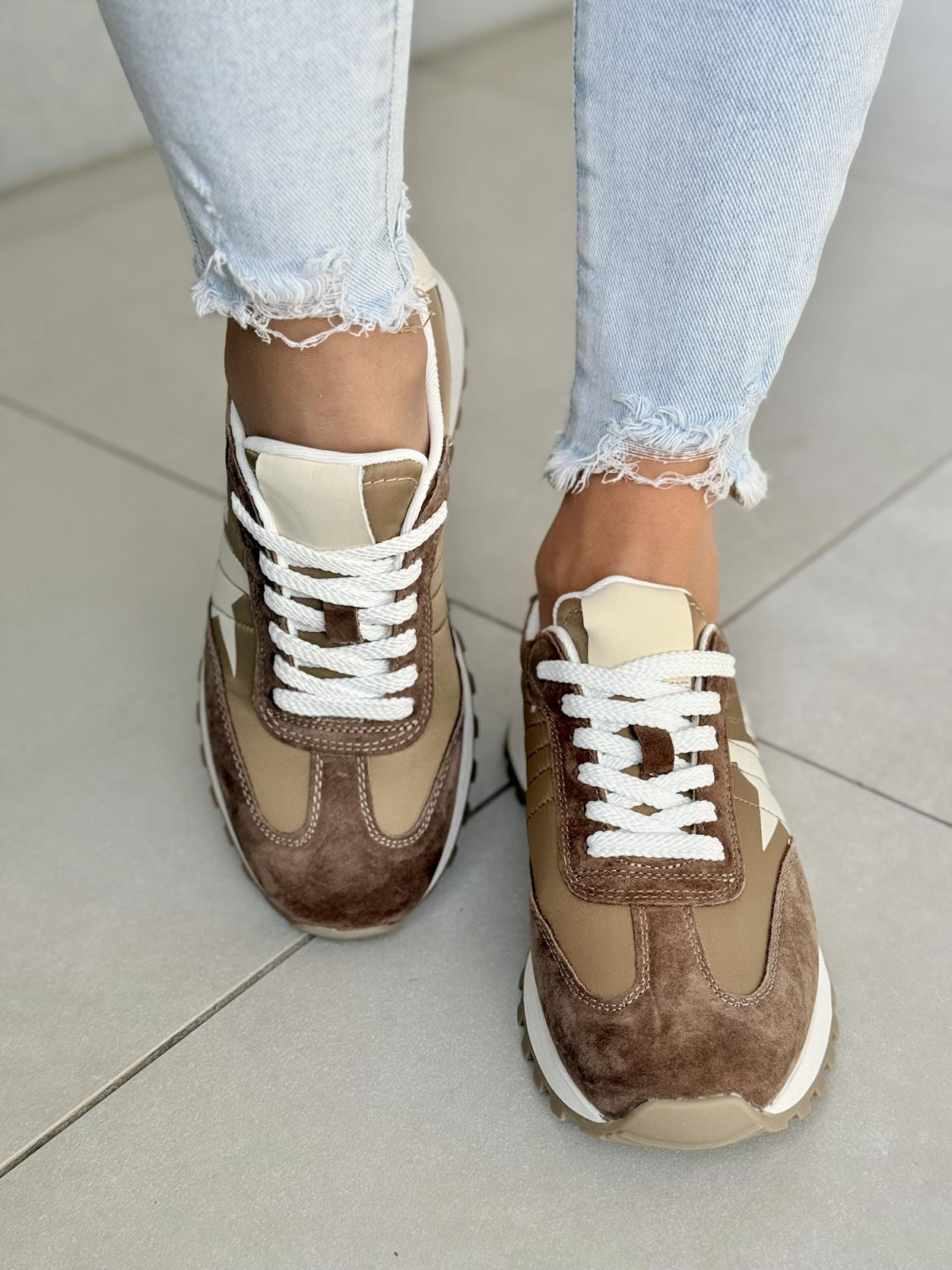 Sneakersy damskie ze skóry naturalnej