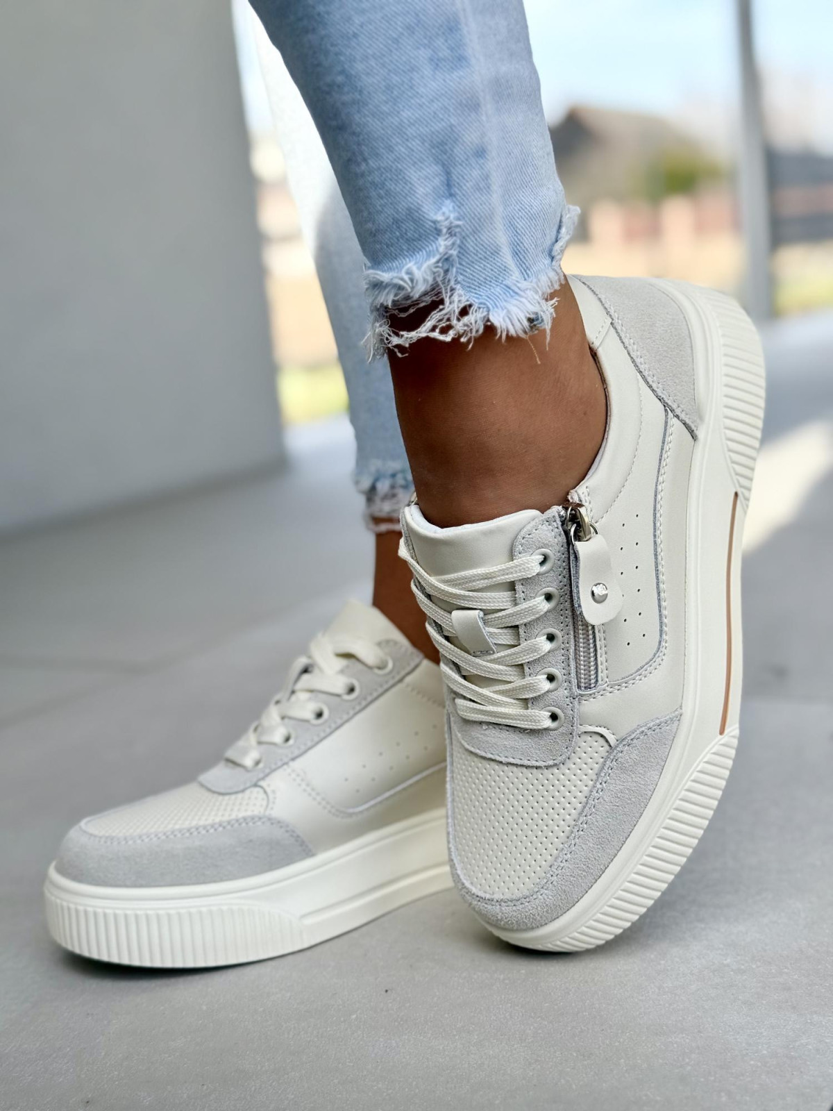 Sneakersy damskie ze skóry naturalnej